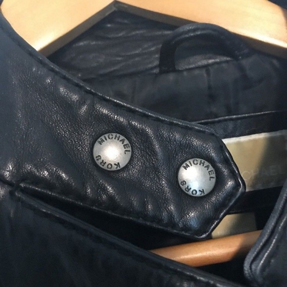 Michael By Michael Kors Black Leather Moto Jacket - Picture 8 of 8